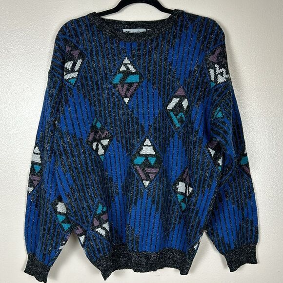 Men’s beautiful vintage ZEPPELIN sweater Size large grandpa oversized 80’s - Picture 1 of 7